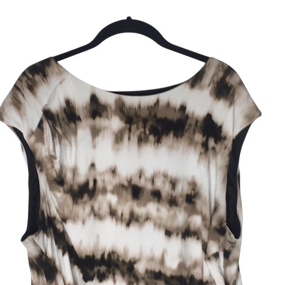 Calvin Klein Shirt Womens 3X Ruched Stretch Sleeveless Abstract Print Plus Size - Picture 13 of 14